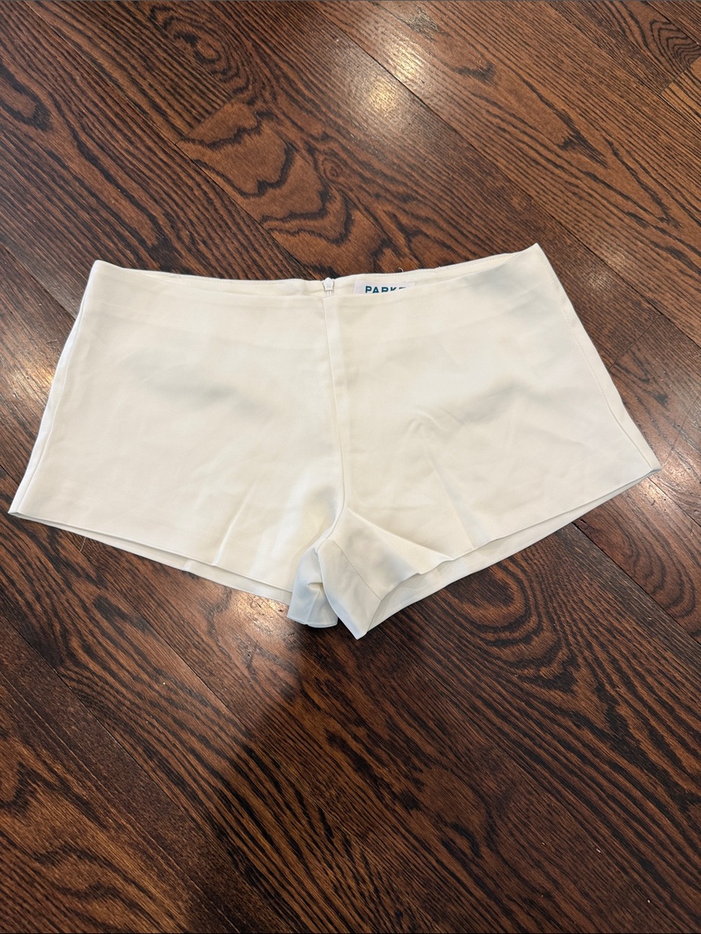 High-Waist Cream Tailored Shorts by Parker